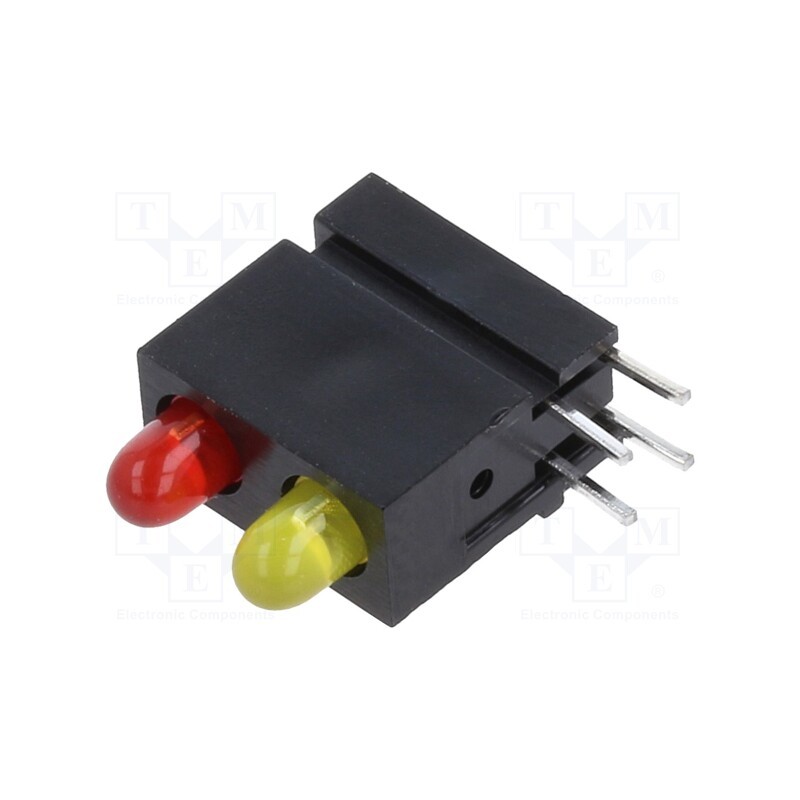 10 pcs : 1801.7233000000001 - LED, in housing, red/yellow, 2.8mm, No.of diodes: 2, 2mA, 60°