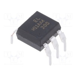 10 pcs : H11AA4M - Optocoupler, THT, Ch: 1, OUT: transistor, Uinsul: 5kV, Uce: 80V, DIP6