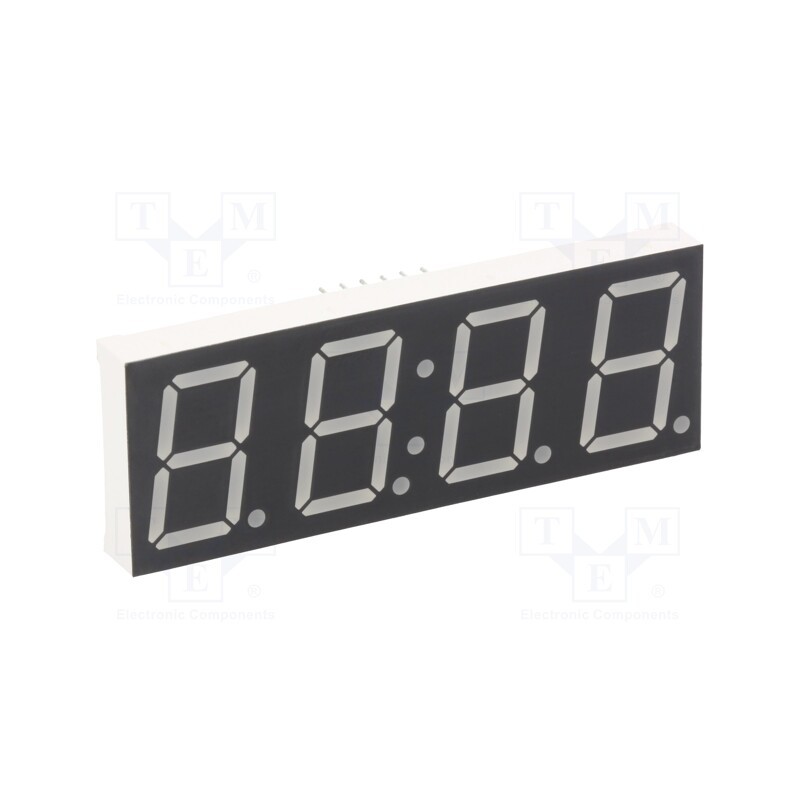 10 pcs : KW4-804CVB - Display: LED, 7-segment, 20.4mm, 0.8', No.char: 4, red, 45÷90mcd