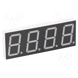 10 pcs : KW4-806AGB - Display: LED, 7-segment, 20.4mm, 0.8', No.char: 4, yellow-green