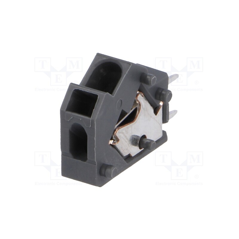 10 pcs : 254-842 - PCB terminal block, angled 45°, 5mm, ways: 1, on PCBs, 0.5÷2.5mm2