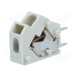 10 pcs : 254-843 - PCB terminal block, angled 45°, 5mm, ways: 1, on PCBs, 0.5÷2.5mm2