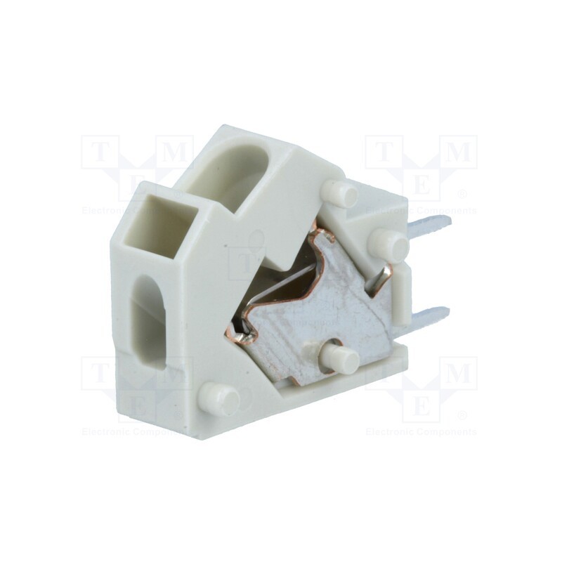 10 pcs : 254-843 - PCB terminal block, angled 45°, 5mm, ways: 1, on PCBs, 0.5÷2.5mm2