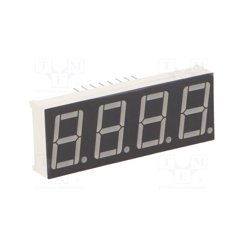 10 pcs : OSL40567-IRG - Display: LED, 7-segment, 14.2mm, 0.56', No.char: 4, red/green, 40mcd