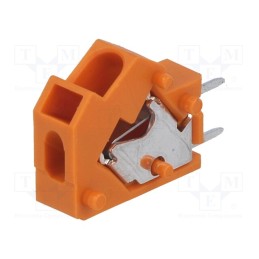 10 pcs : 254-846 - PCB terminal block, angled 45°, 5mm, ways: 1, on PCBs, 0.5÷2.5mm2