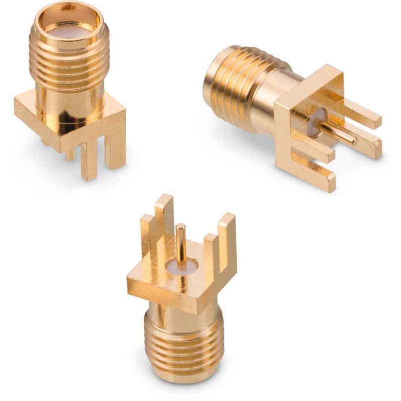 1 pcs - Wurth Elektronik WR-SMA Series, jack Edge Mount SMA Connector, Solder Termination, Straight Body