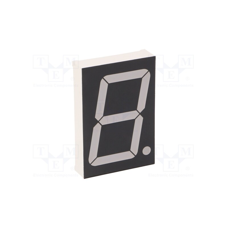 10 pcs : KW1-1808AVB - Display: LED, 7-segment, 45mm, 1.8', No.char: 1, red, 45÷90mcd, anode