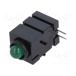 10 pcs : 1807.8031000000001 - LED, in housing, green, 5mm, No.of diodes: 1, 20mA, 60°, 15÷30mcd