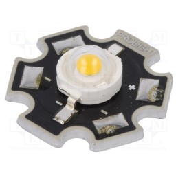 10 pcs : PM2E-1LVS-R7 - Power LED, STAR, white warm, 130°, 350mA, Pmax: 1W, 110÷120lm