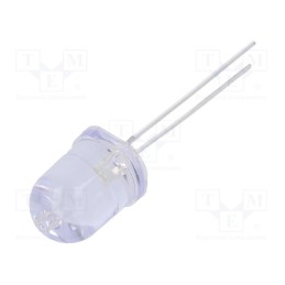 10 pcs : NTE30071 - LED, 10mm, white cold, 10000÷12000mcd, 30°, Front: convex, 3÷3.6V