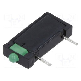 10 pcs : 2009.808 - LED, in housing, green, 1.8mm, No.of diodes: 1, 20mA, 70°, 5÷17mcd