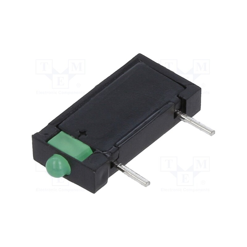 10 pcs : 2009.808 - LED, in housing, green, 1.8mm, No.of diodes: 1, 20mA, 70°, 5÷17mcd