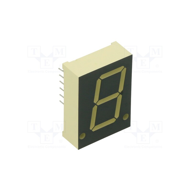 10 pcs : SA08-11SYKWA - Display: LED, 7-segment, 20.32mm, 0.8', No.char: 1, yellow, anode