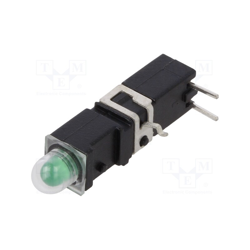 10 pcs : 1405.8033 - LED, in housing, green, 3.9mm, No.of diodes: 1, 2mA, 60°, 1÷5mcd