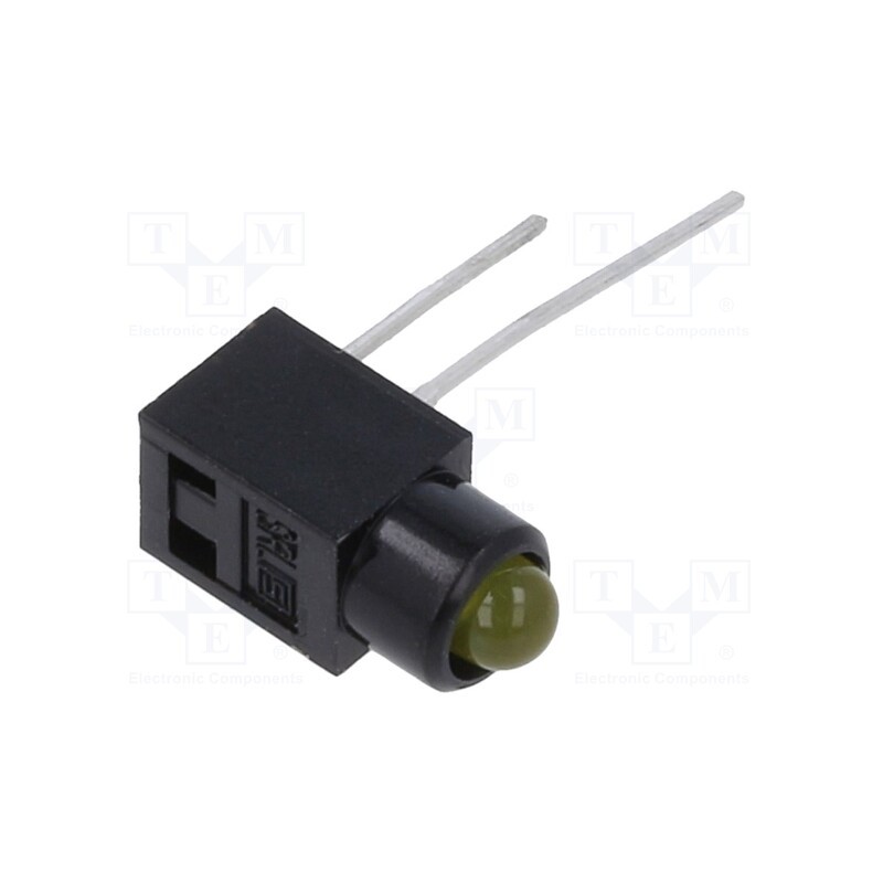 10 pcs : 35.136200000000002 - LED, in housing, yellow, 3mm, No.of diodes: 1, 30mA, Lens: yellow