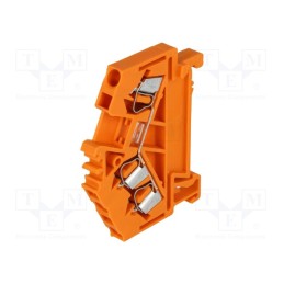 10 pcs : 280-654 - Splice terminal: rail, 0.08÷2.5mm2, ways: 1, terminals: 3, orange