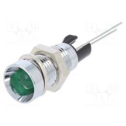 10 pcs : 2664.8081000000002 - Indicator: LED, recessed, green, Ø8mm, for PCB, brass, ØLED: 5mm