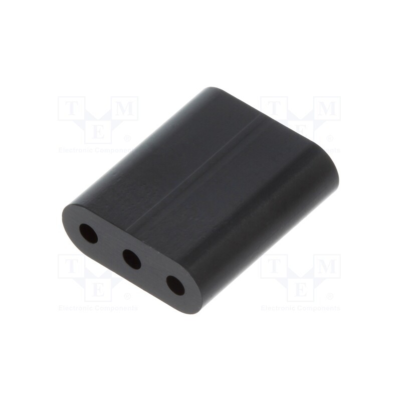 50 pcs : 8GE04V80358 - Spacer sleeve, LED, ØLED: 3mm, L: 9.5mm, black, UL94V-0, Mat: PVC
