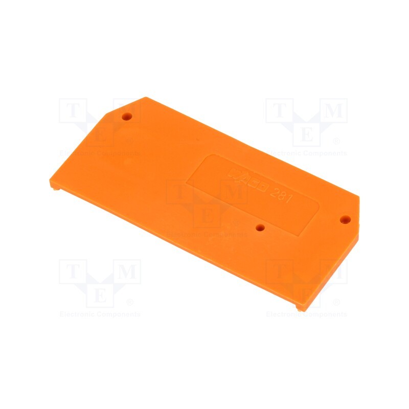 10 pcs : 281-329 - End/partition plate, orange, spring clamp, 281, 2.5x29x59mm