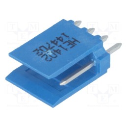 20 pcs : 281695-4 - Socket, wire-board, male, HE14, 2.54mm, PIN: 4, THT, 3A, tinned, blue