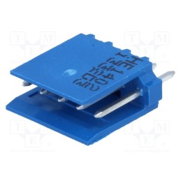 20 pcs : 281695-5 - Socket, wire-board, male, HE14, 2.54mm, PIN: 5, THT, 3A, tinned, blue