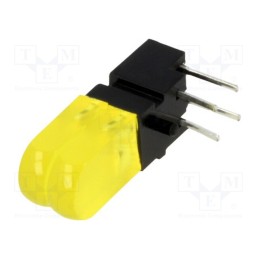 10 pcs : 1803.7732000000001 - LED, in housing, yellow, No.of diodes: 2, 20mA, 100°, 589nm
