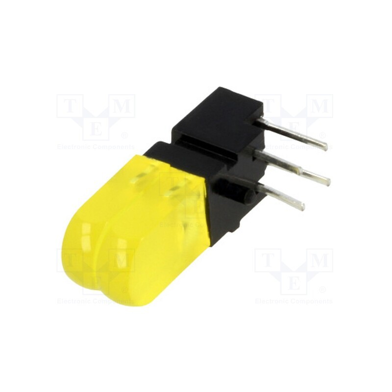 10 pcs : 1803.7732000000001 - LED, in housing, yellow, No.of diodes: 2, 20mA, 100°, 589nm