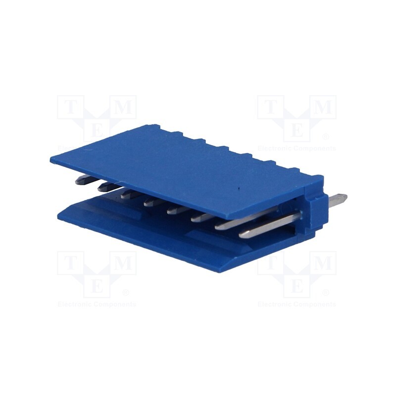 10 pcs : 281695-8 - Socket, wire-board, male, HE14, 2.54mm, PIN: 8, THT, 3A, tinned, blue