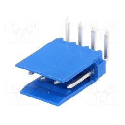 20 pcs : 281698-4 - Socket, wire-board, male, HE14, 2.54mm, PIN: 4, THT, 3A, tinned, blue