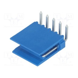 10 pcs : 281698-5 - Socket, wire-board, male, HE14, 2.54mm, PIN: 5, THT, 3A, tinned, blue