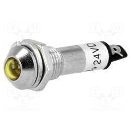 20 pcs : IND8-24Y-A - Indicator: LED, prominent, yellow, 24VDC, Ø8.2mm, IP40, metal