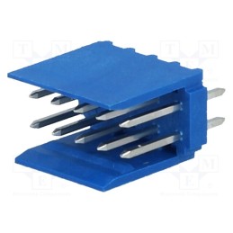 10 pcs : 281739-5 - Socket, wire-board, male, HE14, 2.54mm, PIN: 10, THT, 3A, tinned, blue