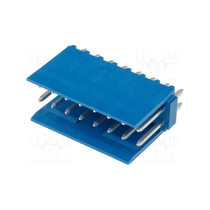 10 pcs : 281739-8 - Socket, wire-board, male, HE14, 2.54mm, PIN: 16, THT, 3A, tinned, blue