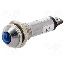 20 pcs : IND8-12B-A - Indicator: LED, prominent, blue, 12VDC, Ø8.2mm, IP40, for soldering