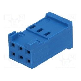 10 pcs : 281839-3 - Plug, wire-board, female, HE14, 2.54mm, PIN: 6, w/o contacts