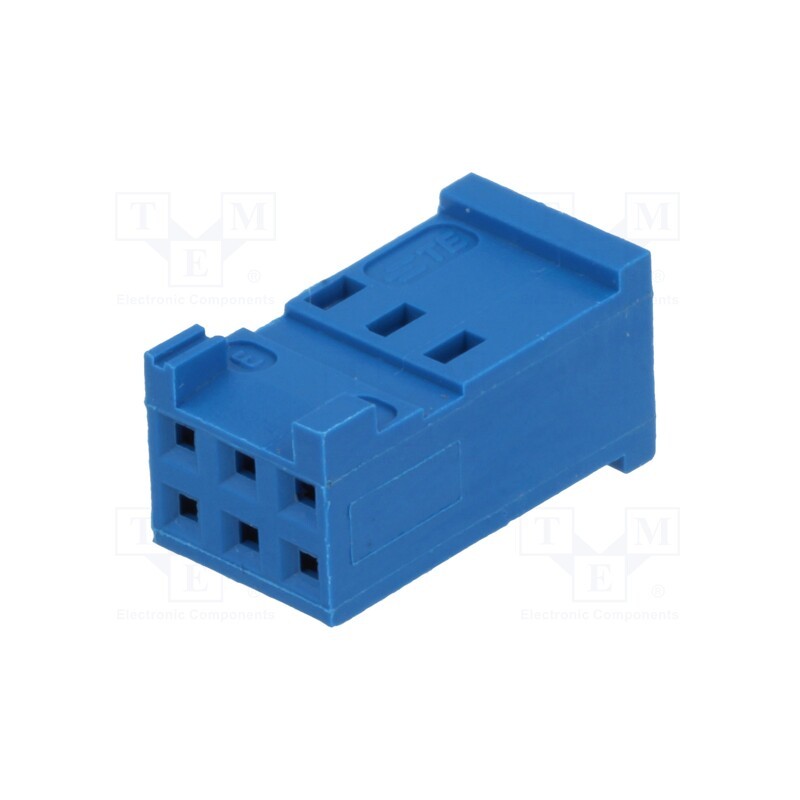 10 pcs : 281839-3 - Plug, wire-board, female, HE14, 2.54mm, PIN: 6, w/o contacts