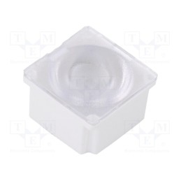 10 pcs : FA15233_ROSE-MRK-W - LED lens, square, polycarbonate, transparent, Colour: white