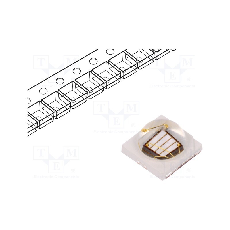 10 pcs : PK2N-3LLE-V - Power LED, UV, 140°, 700mA, λd: 390÷400nm, Pmax: 3W, 3.45x3.44x1.9mm