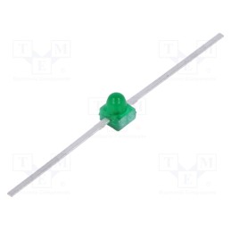 10 pcs : HLMP-6500 - LED, 1.65mm, green, axial, 1÷7mcd, 90°, Front: convex, 2.1÷2.7V, THT