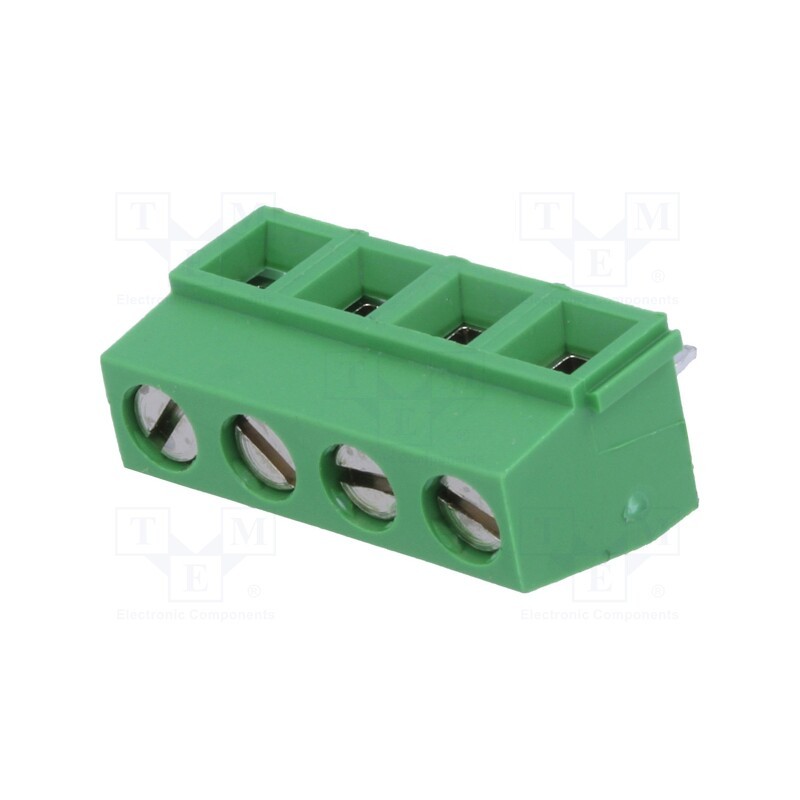 10 pcs : 282836-4 - PCB terminal block, angled 90°, 5mm, ways: 4, on PCBs, 0.03÷1.5mm2