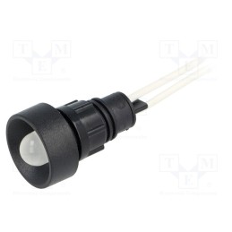 10 pcs : LW-D10-230AC - Indicator: LED, recessed, white, 230VAC, Ø13mm, IP40, leads 300mm