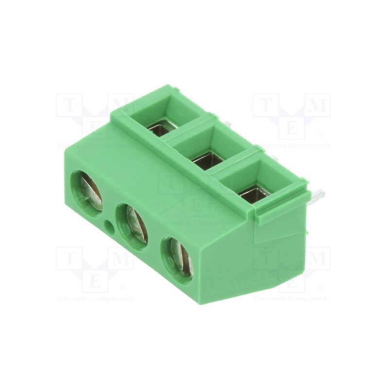 10 pcs : 282837-3 - PCB terminal block, angled 90°, 5.08mm, ways: 3, on PCBs, terminal