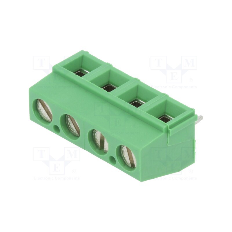 10 pcs : 282837-4 - PCB terminal block, angled 90°, 5.08mm, ways: 4, on PCBs, terminal