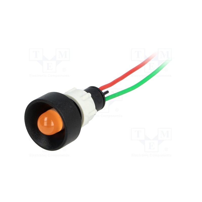 10 pcs : LO-D10-24AC/DC - Indicator: LED, recessed, orange, 24VDC, 24VAC, Ø13mm, IP40, plastic