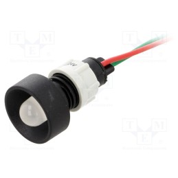 10 pcs : LW-D10-24AC/DC - Indicator: LED, recessed, white, 24VDC, 24VAC, Ø13mm, IP40, plastic