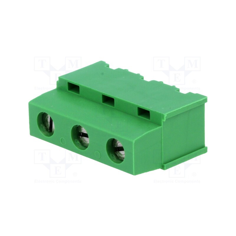 10 pcs : 282844-3 - PCB terminal block, angled 90°, 7.5mm, ways: 3, on PCBs, terminal