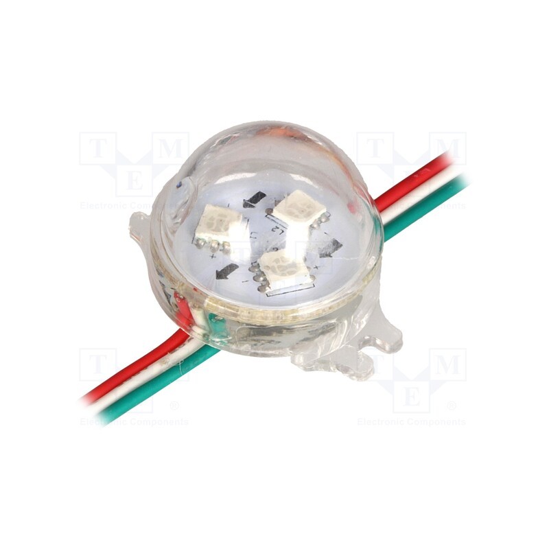 10 pcs : HC-F12V-F30-3L-WS2811 - LED, RGB, IP68, No.of diodes: 3, 5050,PLCC6, 30x23mm, 12V, SMD