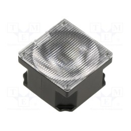 10 pcs : FA10669_CXP-O - LED lens, square, polycarbonate, transparent, 11÷45°, H: 13.2mm