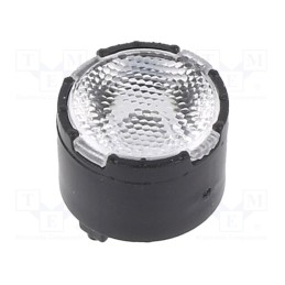 10 pcs : FP14766_LISA2-WWX-PIN - LED lens, round, plexiglass PMMA, transparent, 63°, Mounting: glue