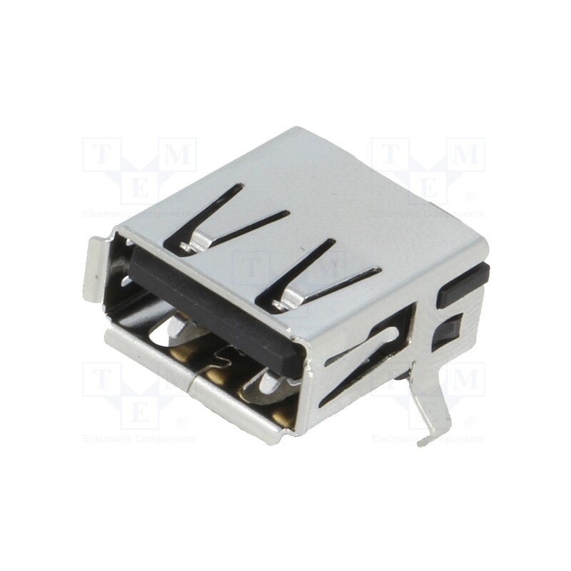 10 pcs : 292303-1 - Socket, USB A, on PCBs, THT, PIN: 4, angled 90°
